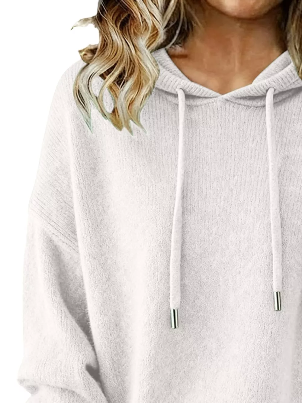 Drawstring Long Sleeve Hooded Sweater, image 15