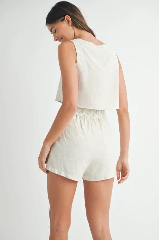 Sleeveless Crop Top and Shorts Set, image 2