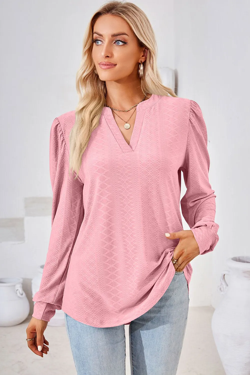 Notched Long Sleeve T-Shirt, image 23