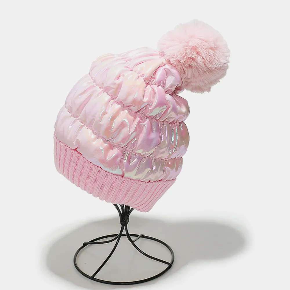Thermal Knit Hat with Pompom, image 12