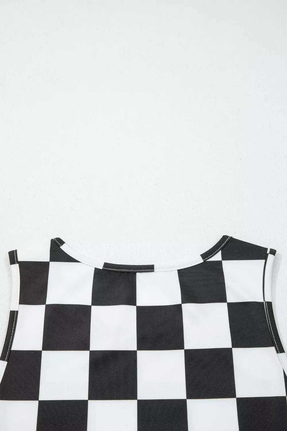 Checkerboard Printed Slim Tank Top, image 5
