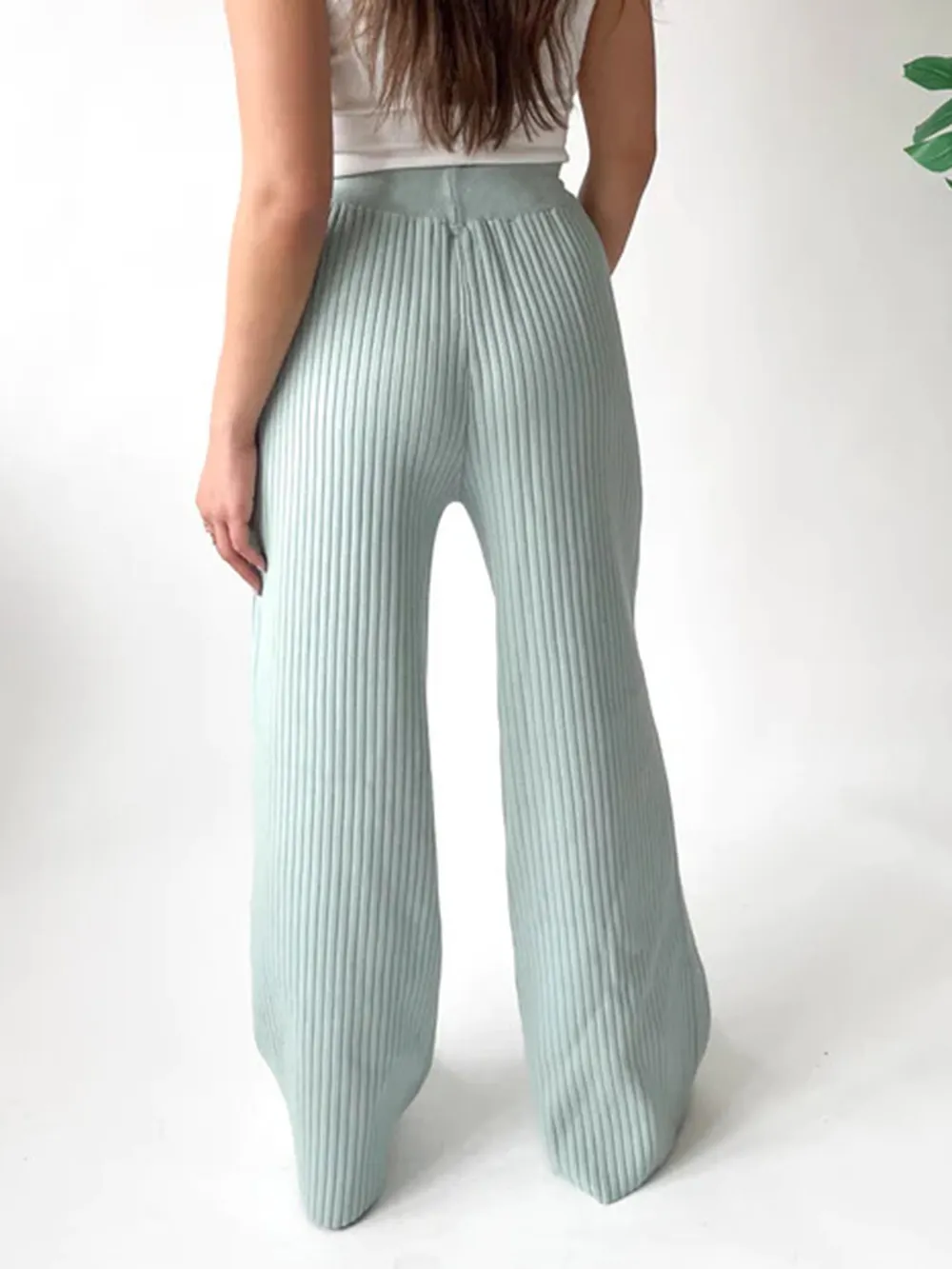 Ribbed Wide Leg Sweater Pants, image 20