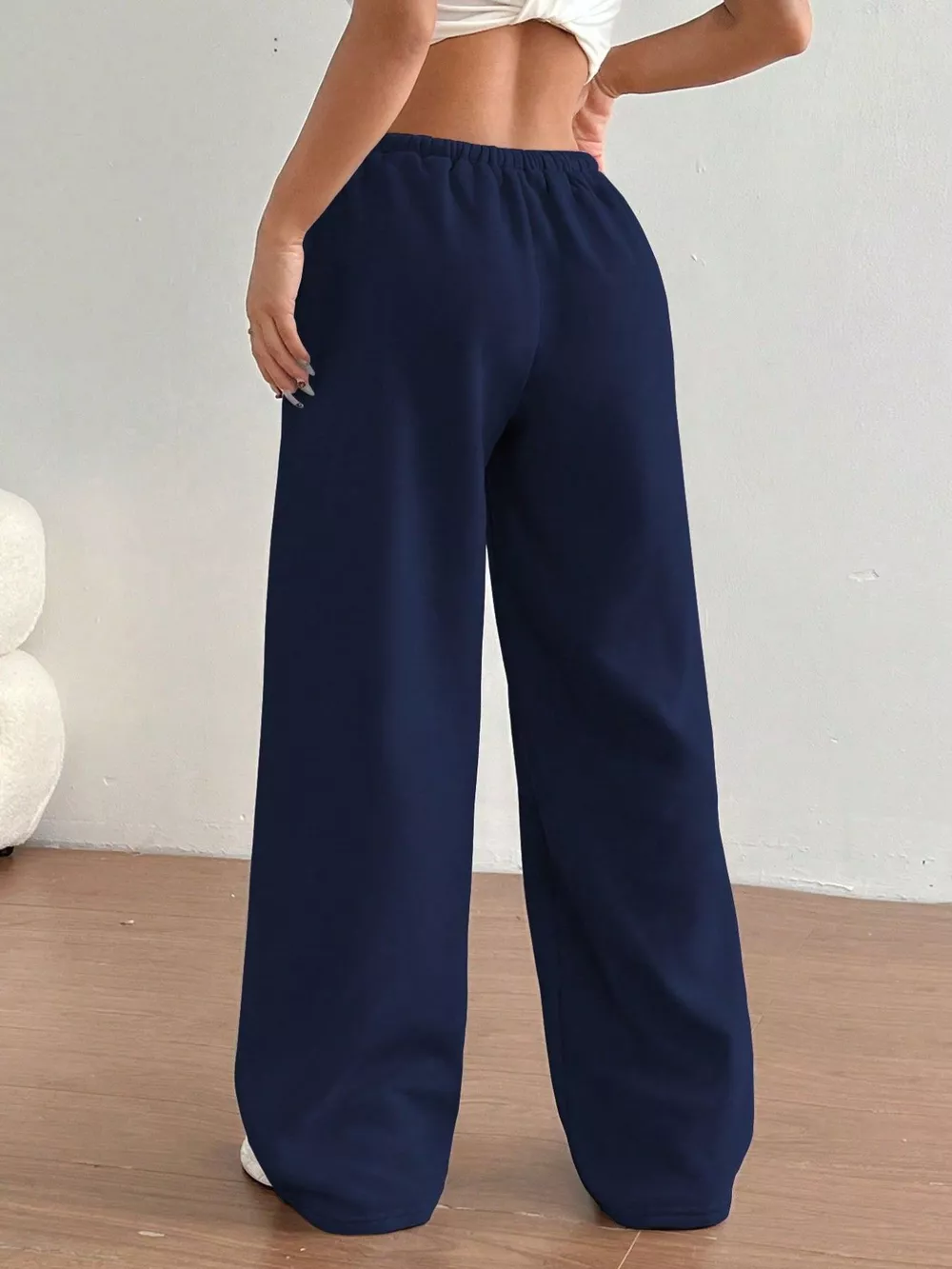 Casual Drawstring High Waist Wide Leg Sweatpants, image 8