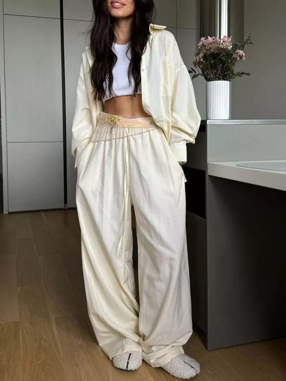 Relaxed Fit Long Sleeve Shirt and Pants Set, image 7