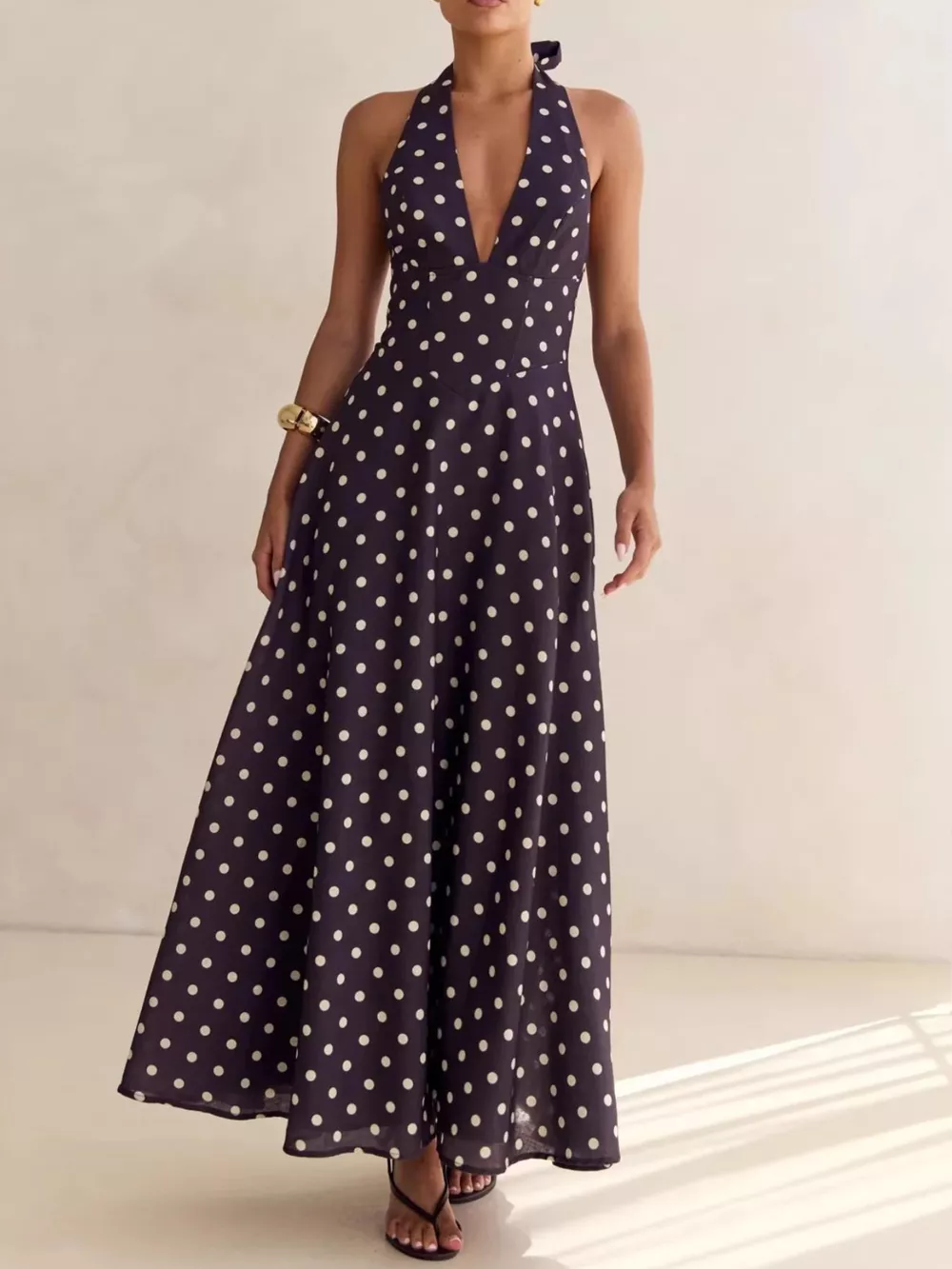 Floral Print Halter Neck Maxi Dress, image 28
