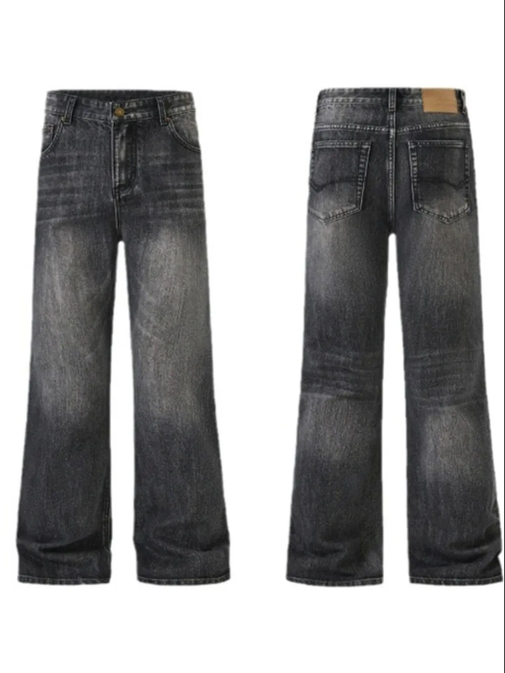 Men's Full Size Washed Straight Leg Jeans Plus Size, image 5
