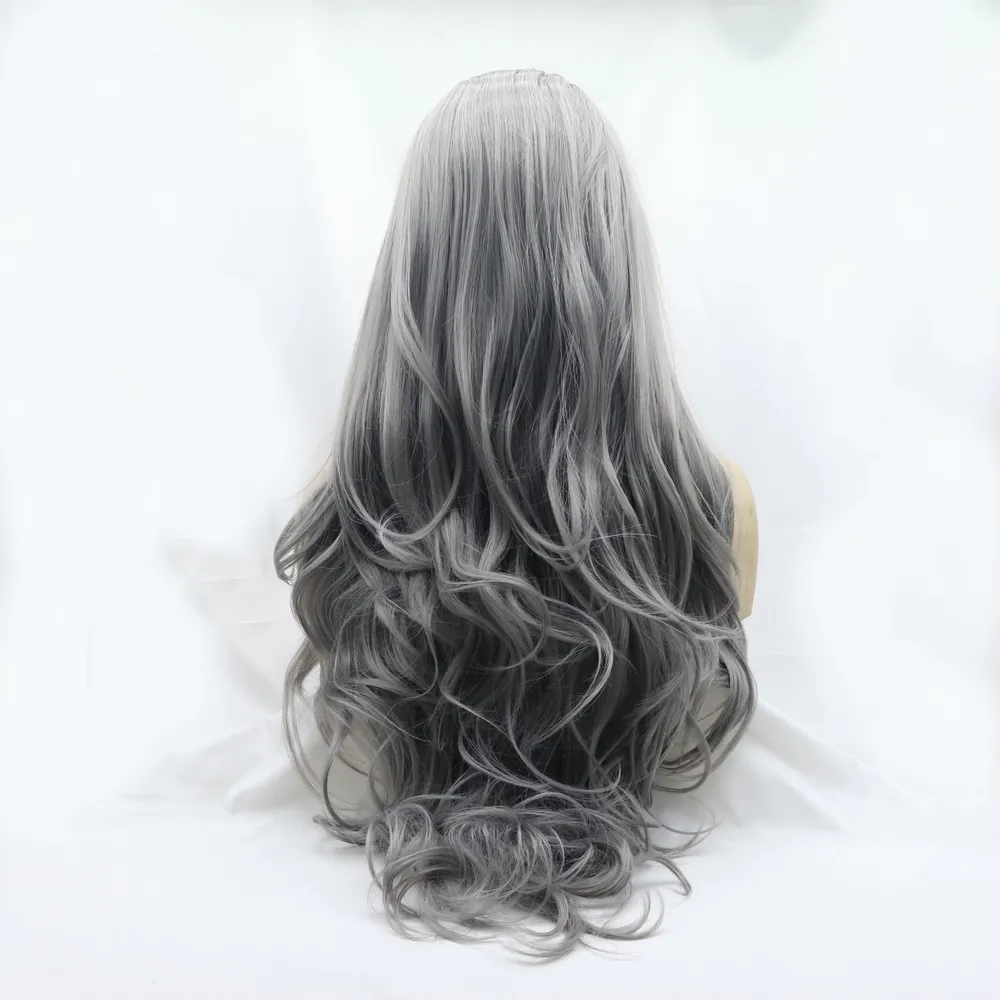 13*3" Lace Front Wigs Synthetic Long Wavy 24" 130% Density, image 2