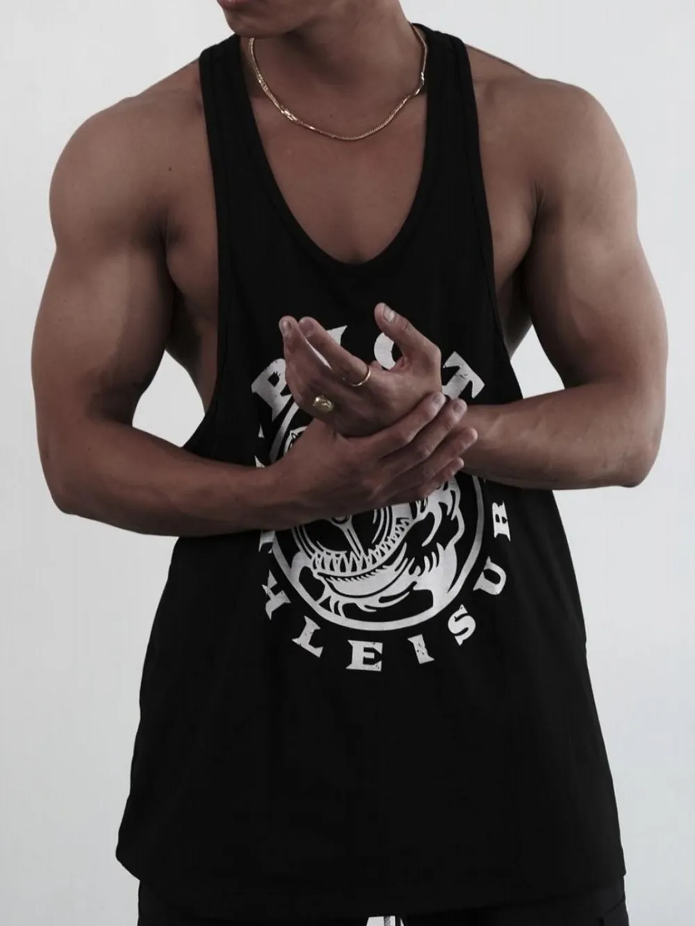 Men's Plus Size Graphic Wide Strap Tank, image 4