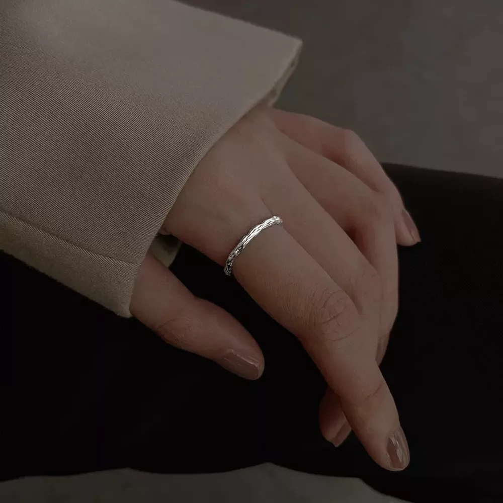 925 Sterling Silver Textured Open Ring, image 4
