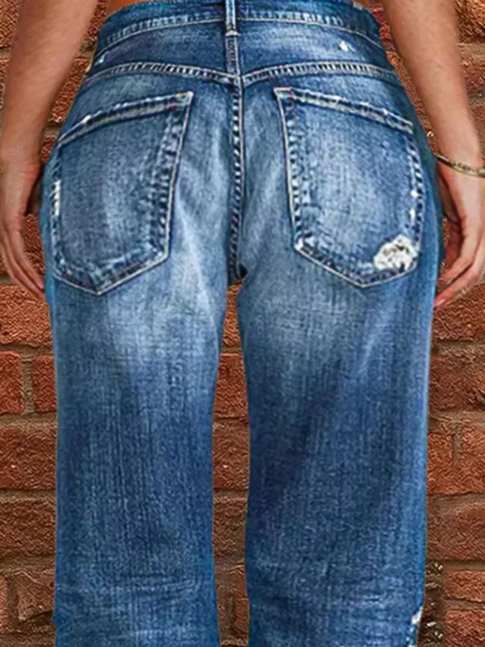 Full Size Distressed Raw Hem Jeans Plus Size, image 6