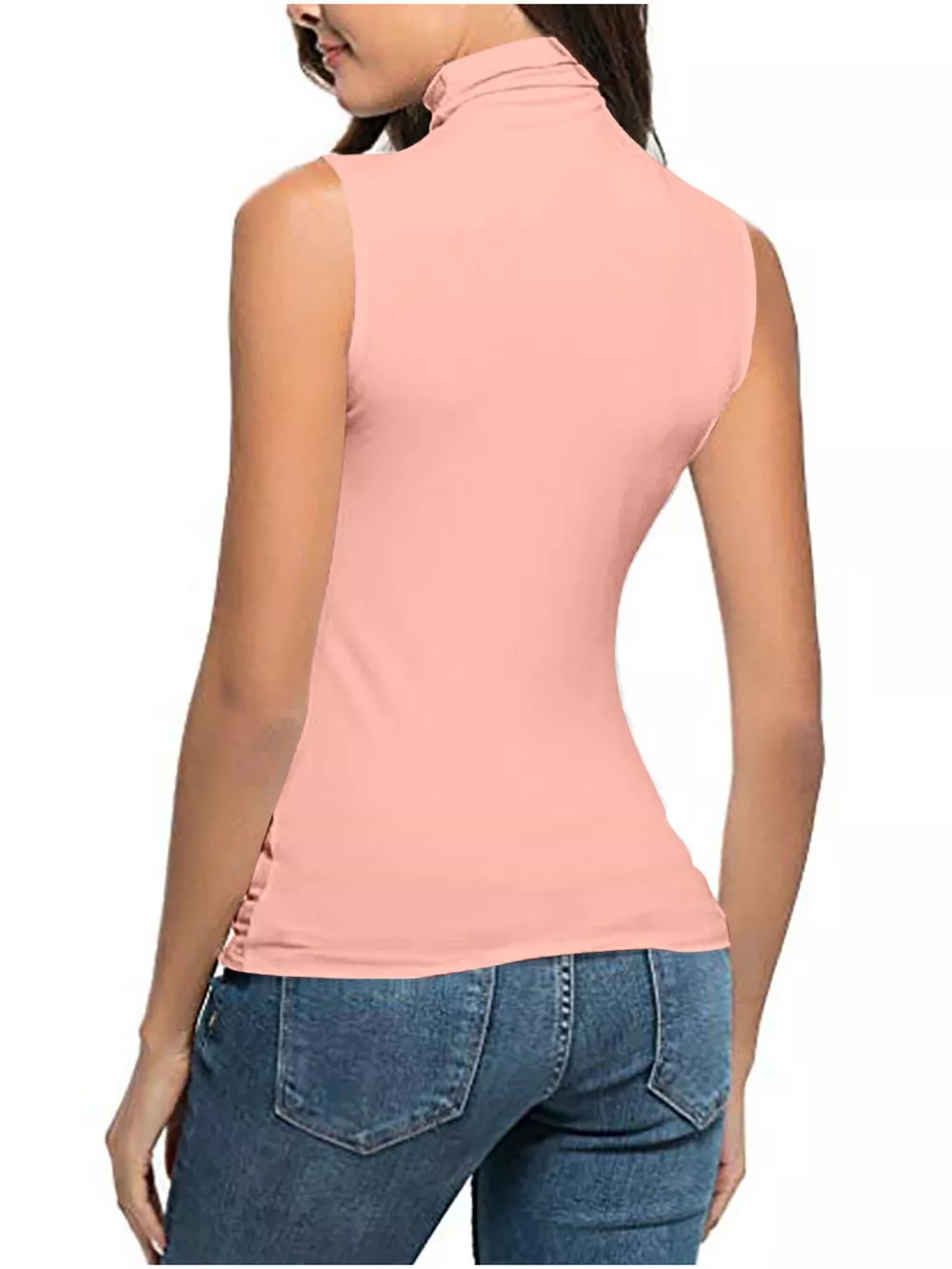 Sleeveless Turtleneck Slim Fit T-Shirt, image 11