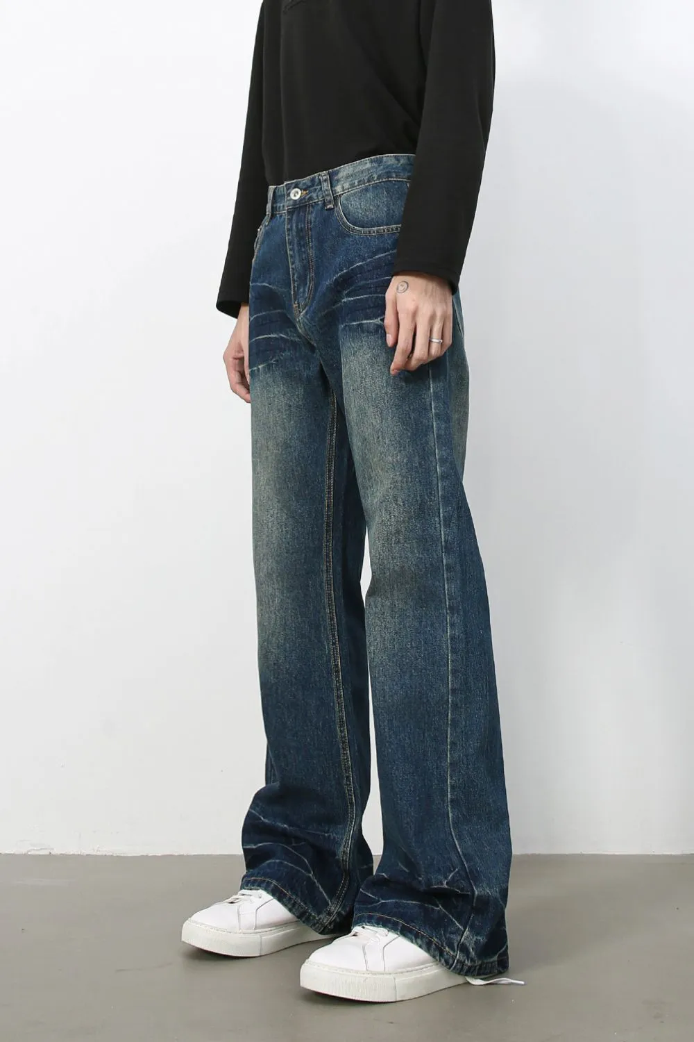 Men's Bootcut Jeans with Pockets, image 2