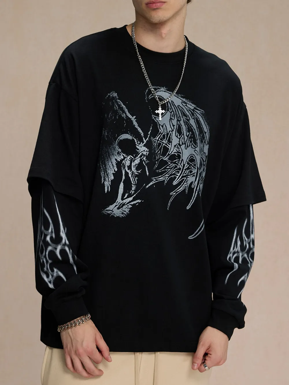 Men's Plus Size Graphic Round Neck T-Shirt, image 2