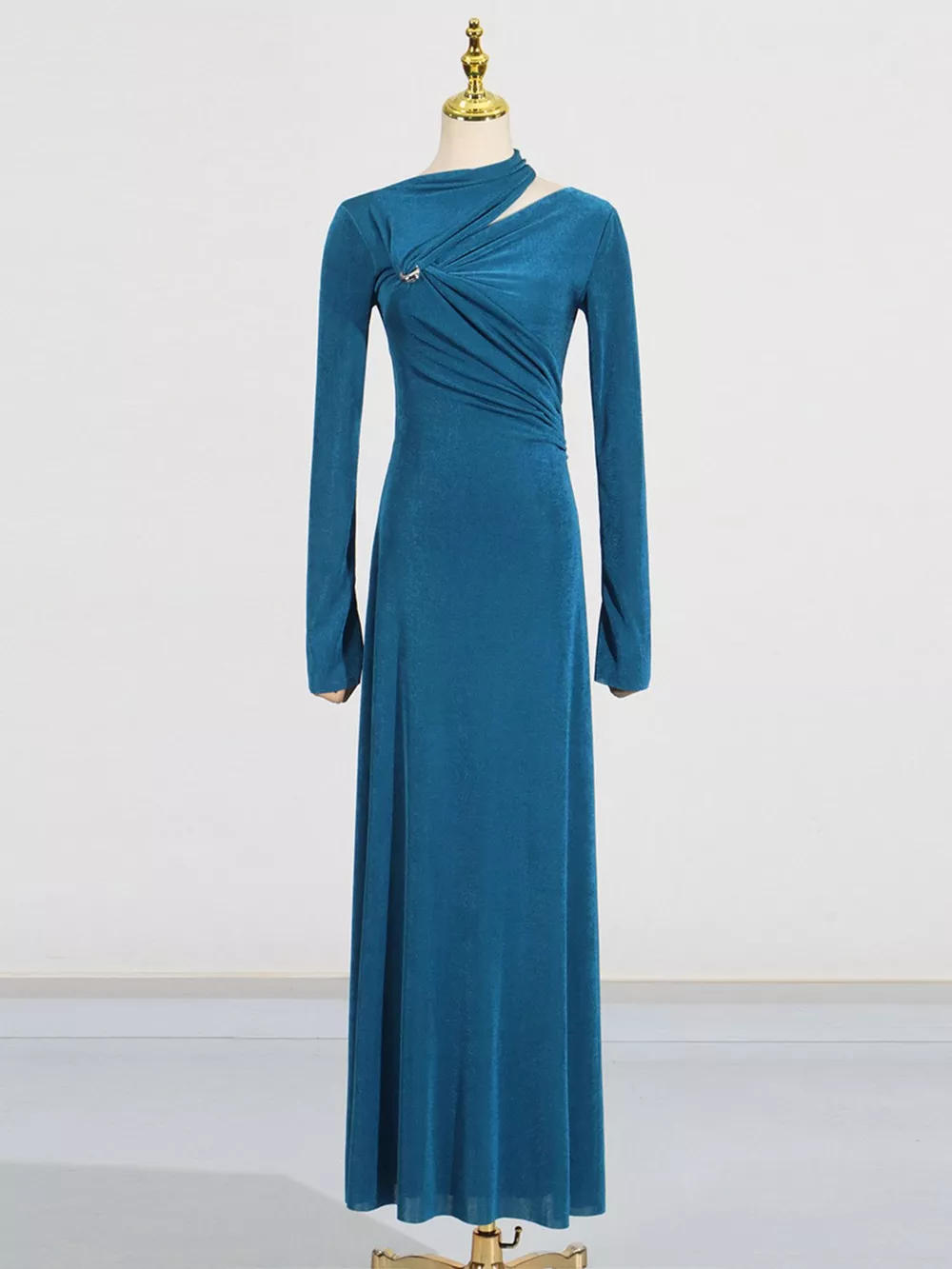 Cutout Ruched Long Sleeve Maxi Dress, image 5