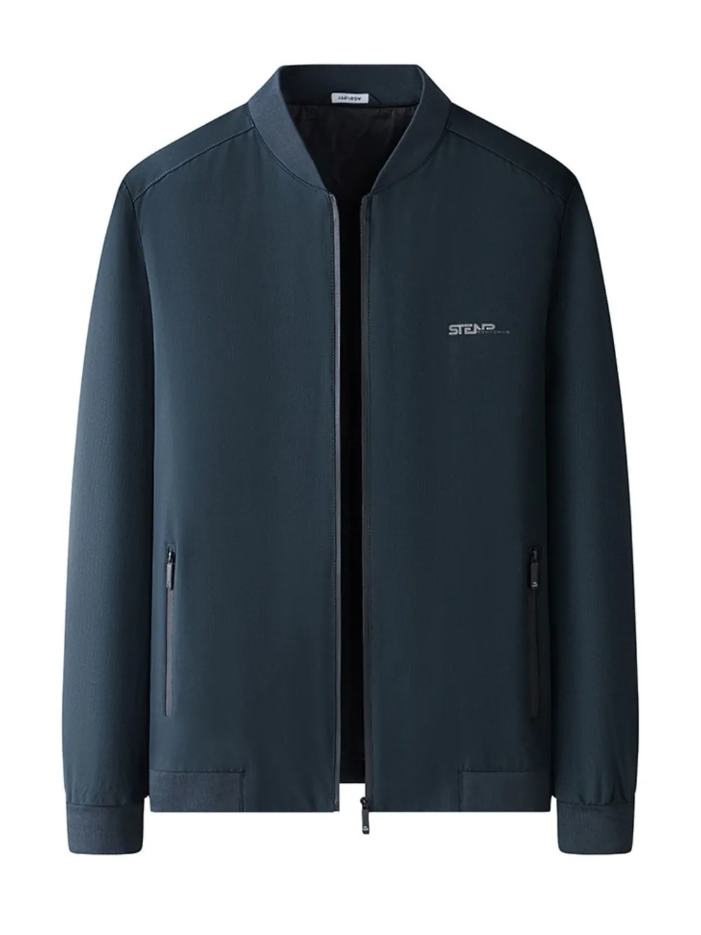 Men's Plus Size Zip-Up Bomber Jacket with Pockets, image 4