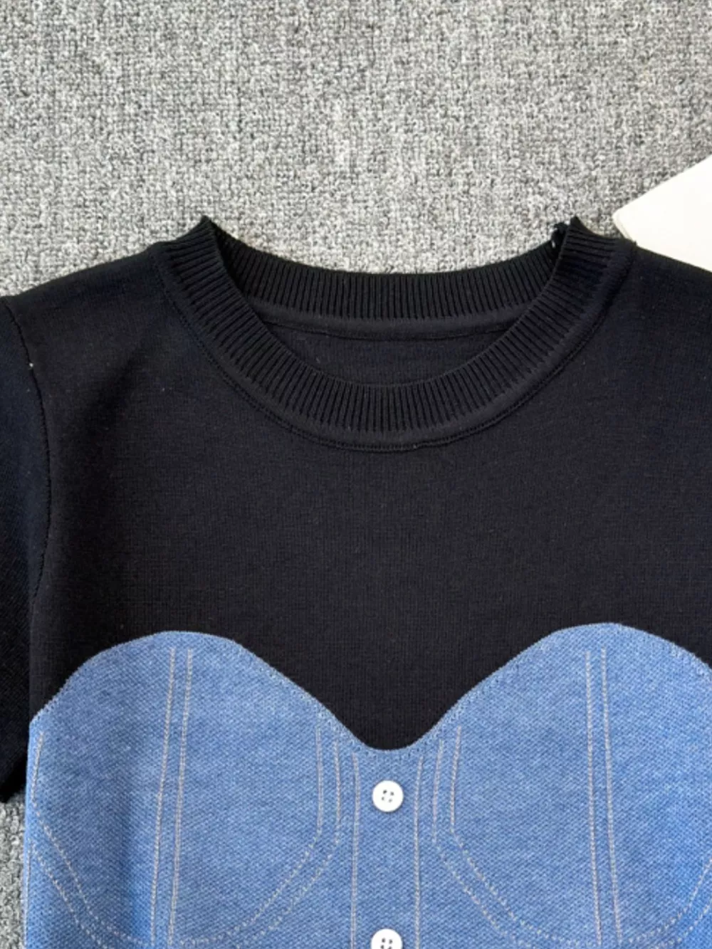 Color Block Short Sleeve Knit T-Shirt, image 15