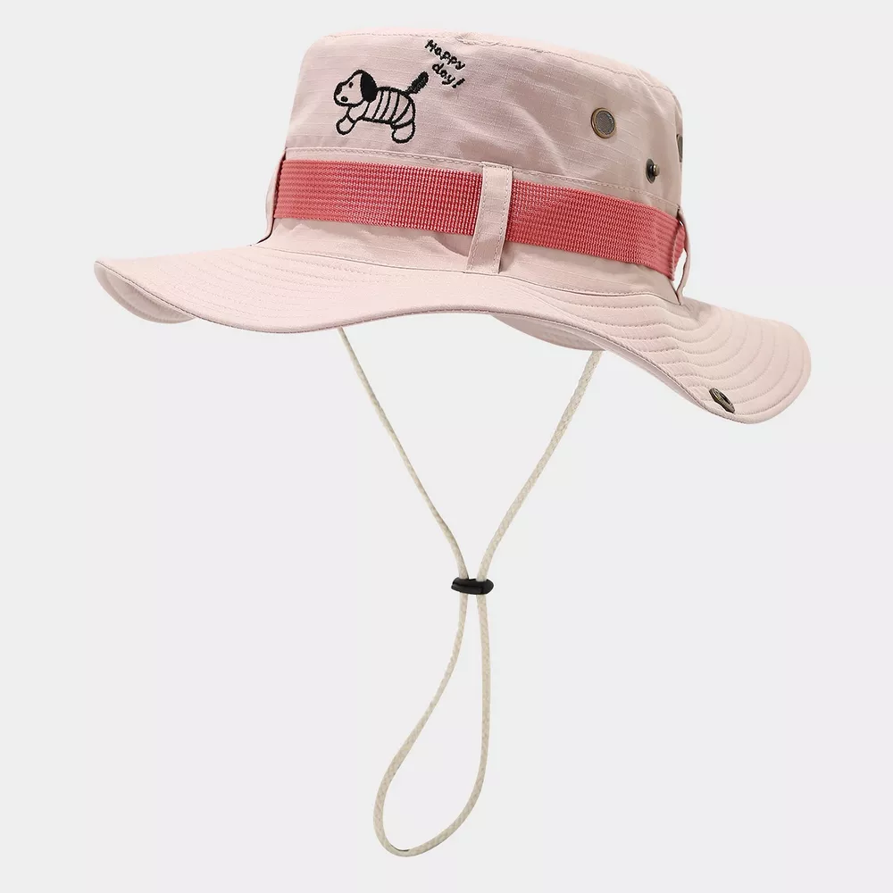 Cartoon Embroidered Sun Protection Bucket Hat, image 3