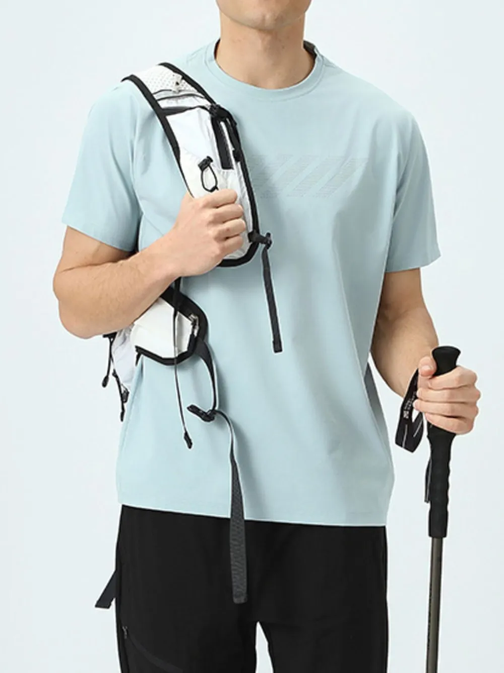 Men's Plus Size Round Neck Short Sleeve Active T-Shirt, image 2