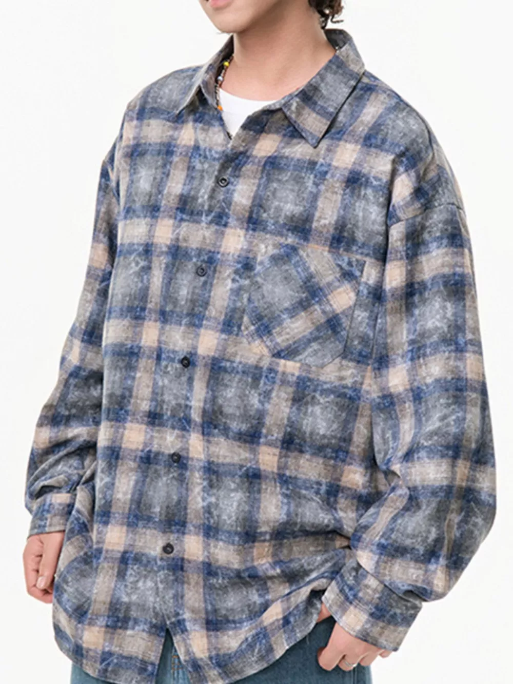 Men's Plus Size Plaid Button Up Long Sleeve Shirt, image 4