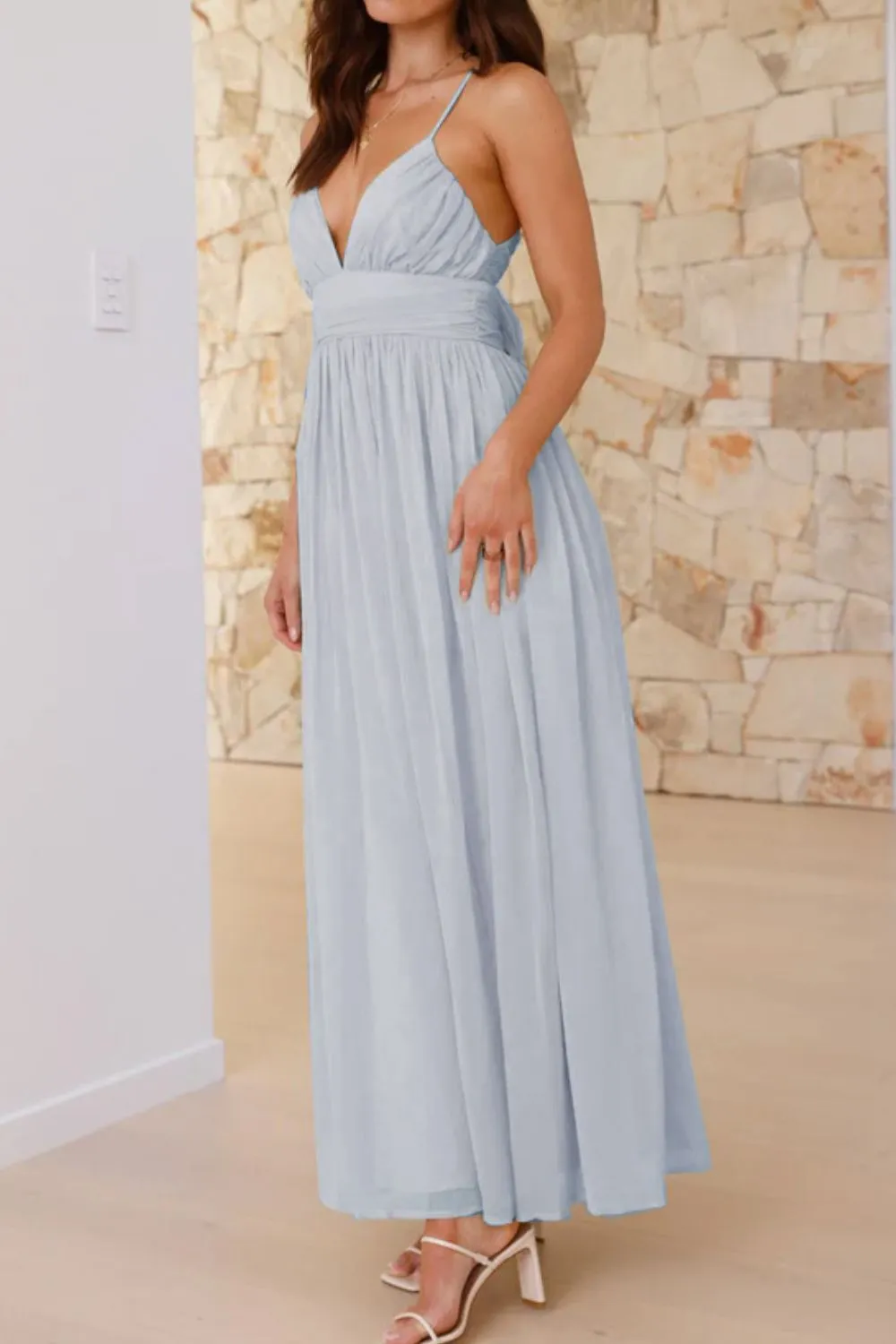 Ruched V-Neck Cami Dress, image 9