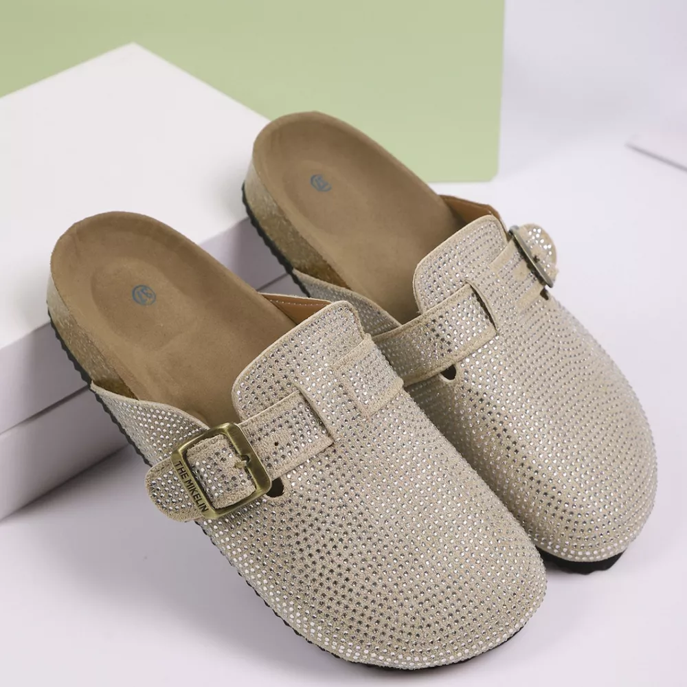 Rhinestone Buckle Accent Slip-Ons, image 4