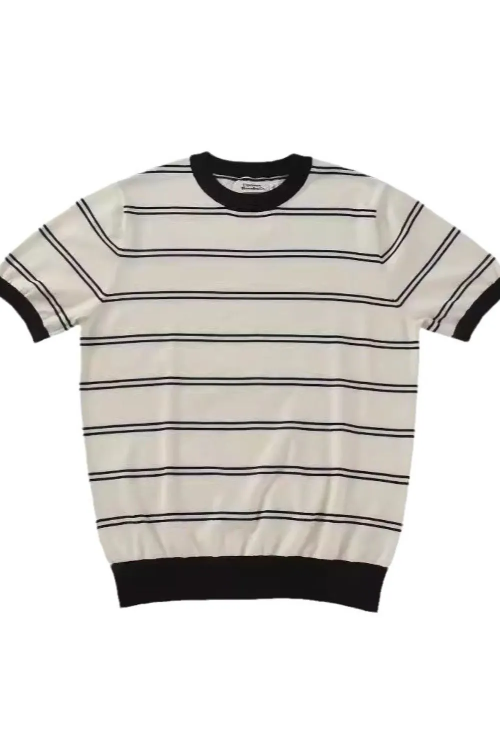 Men's Plus Size Round Neck Striped T-Shirt, image 3
