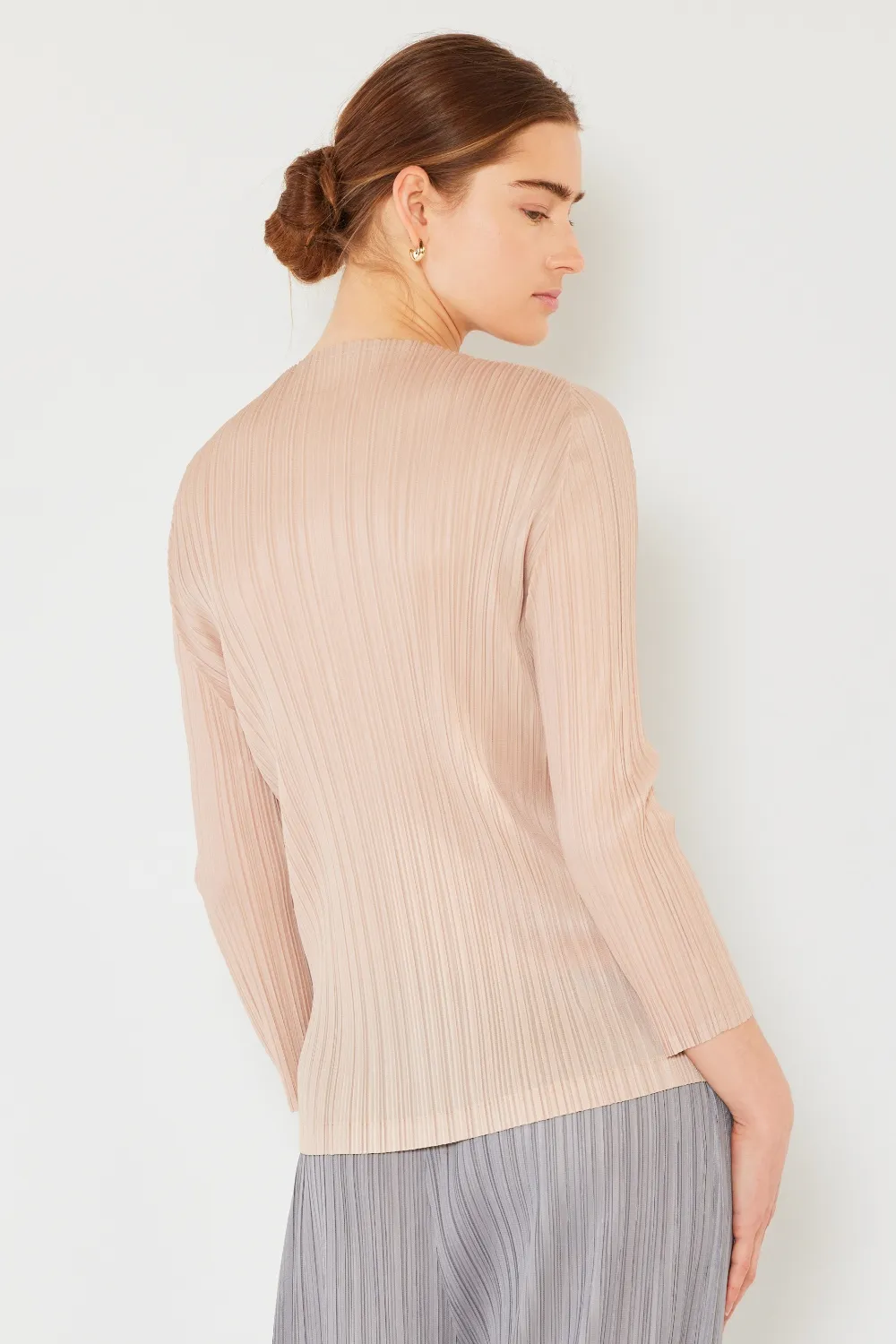 Pleated Long Sleeve Boatneck Top, image 14