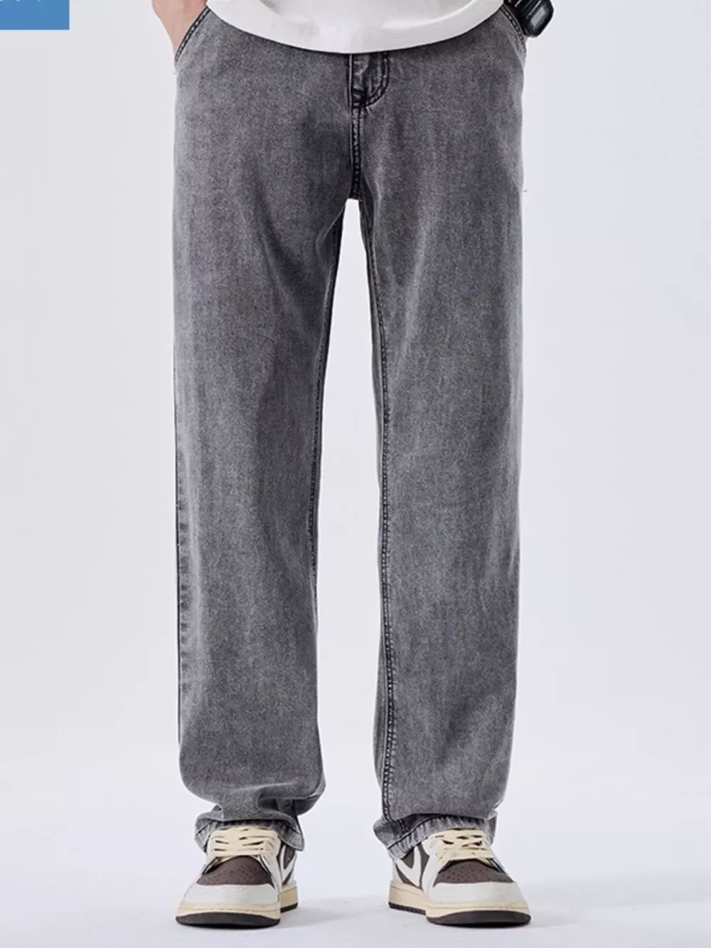 Men's Wash Wide Leg Jeans, image 10