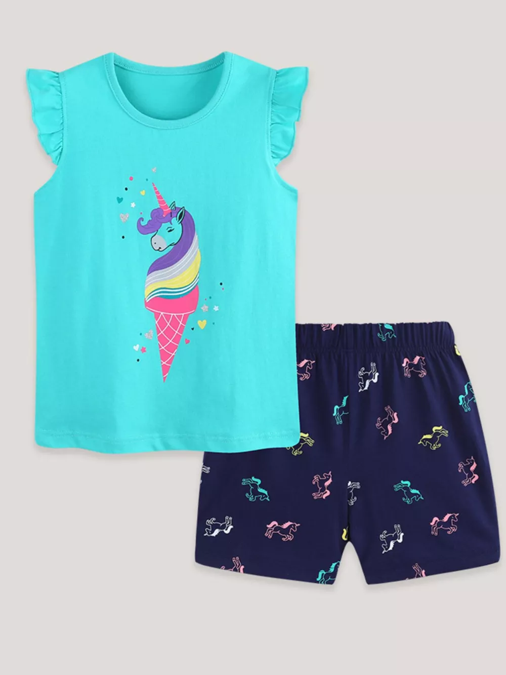 Children's Unicorn Ice Cream Top & Shorts Set, image 2