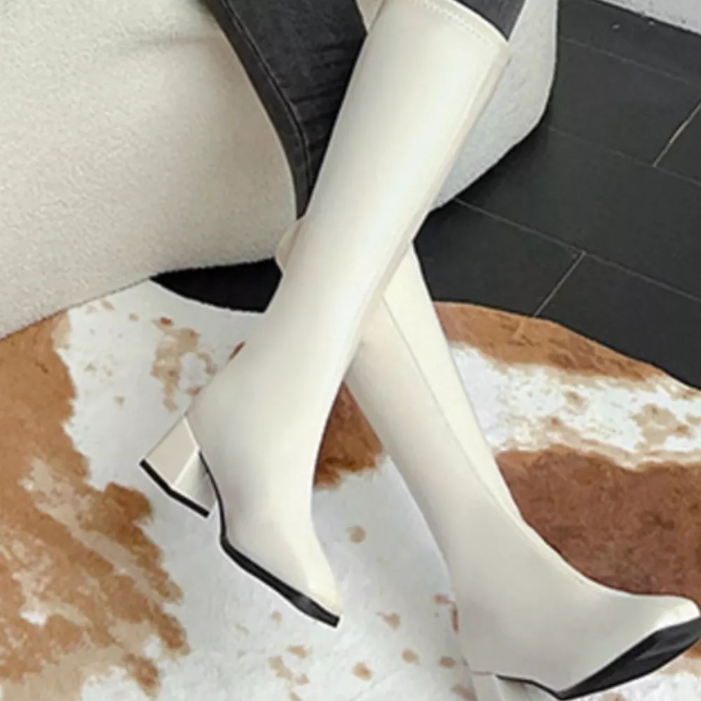 Square Toe Block Heels Boots, image 4