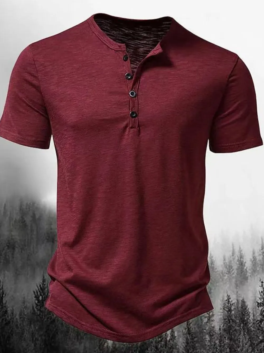 Men's Full Size Button Detail Short Sleeve Polo Plus Size, image 4