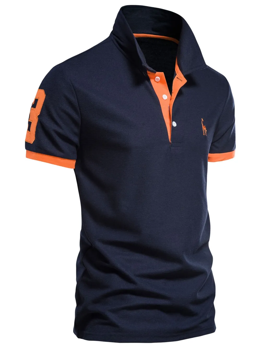 Men's Full Size Contrast Trim Classic Polo Shirt Plus Size, image 3