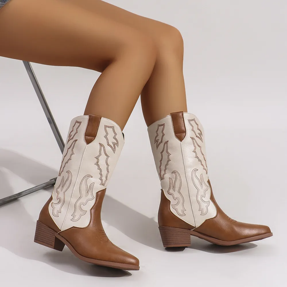 Point Toe Block Heels Boots, image 5