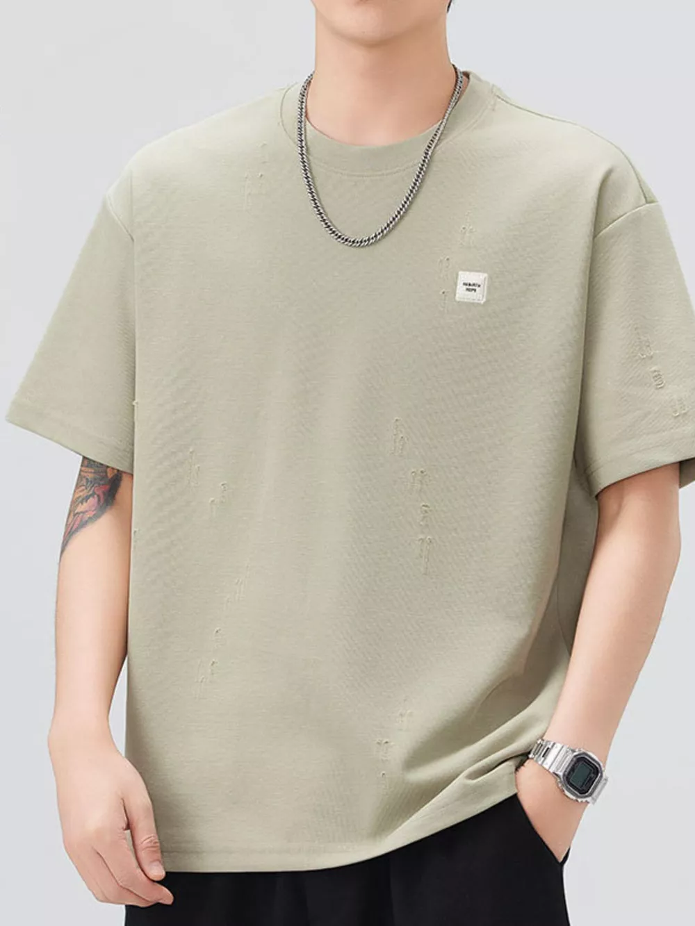 Men's Plus Size Round Neck Short Sleeve T-Shirt, image 6