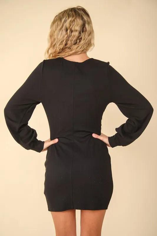 Ruched Detail Bodycon Mini Dress, image 2