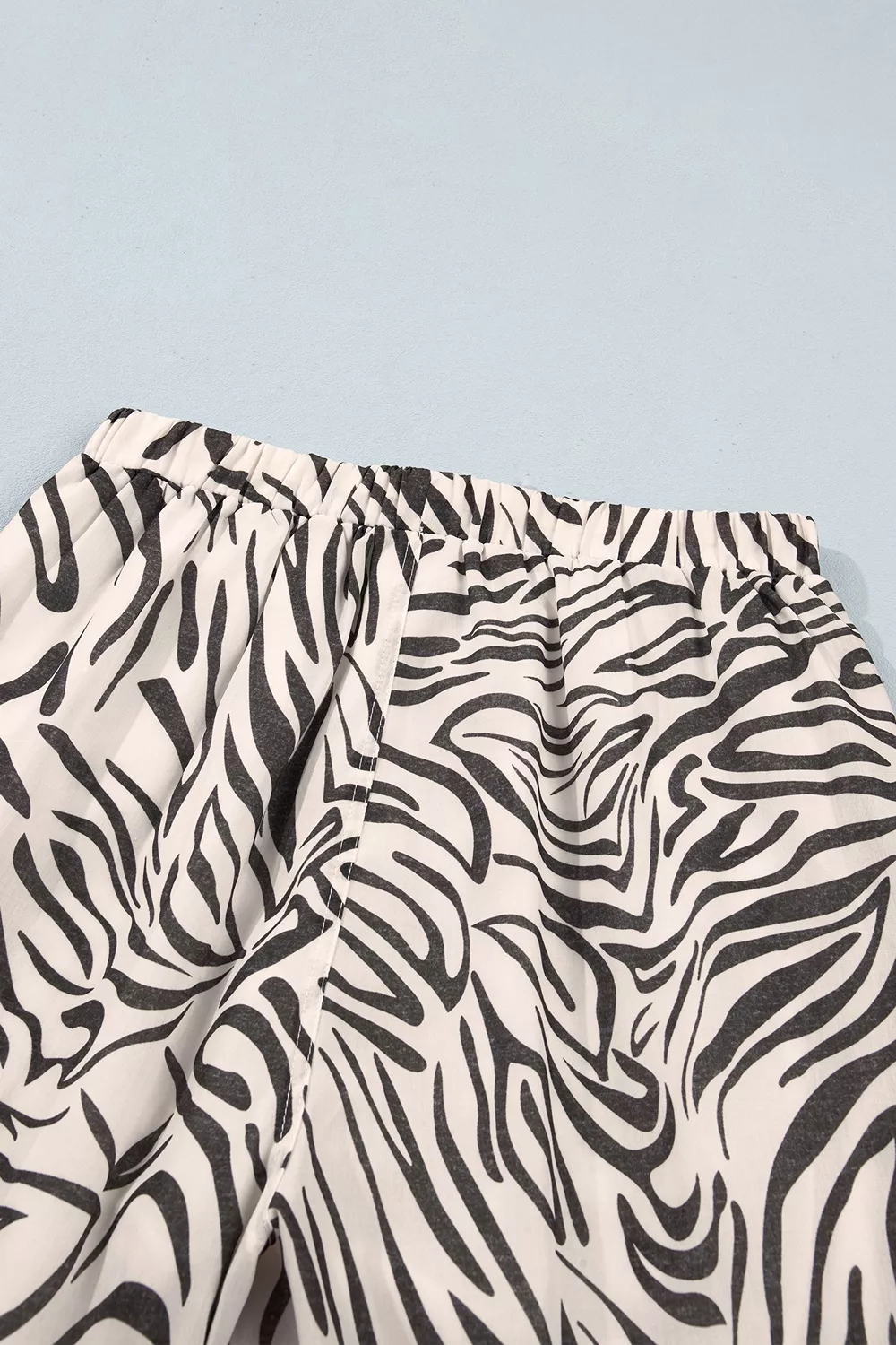 Multicolour Western Print Zebra Pattern Elastic Waist Pocket Pants, image 11