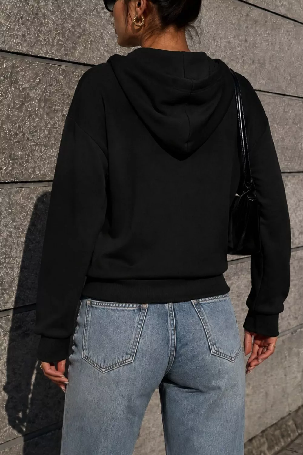 Half Snap Kangaroo Pocket Hoodie, image 12