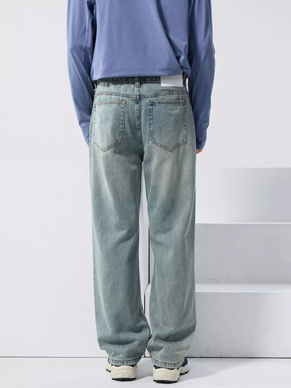 Men's Distressed Wide Leg Jeans, image 4