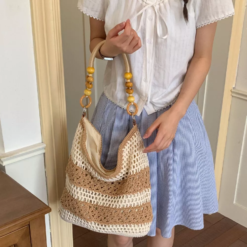 Crochet Knit Shoulder Bag, image 5