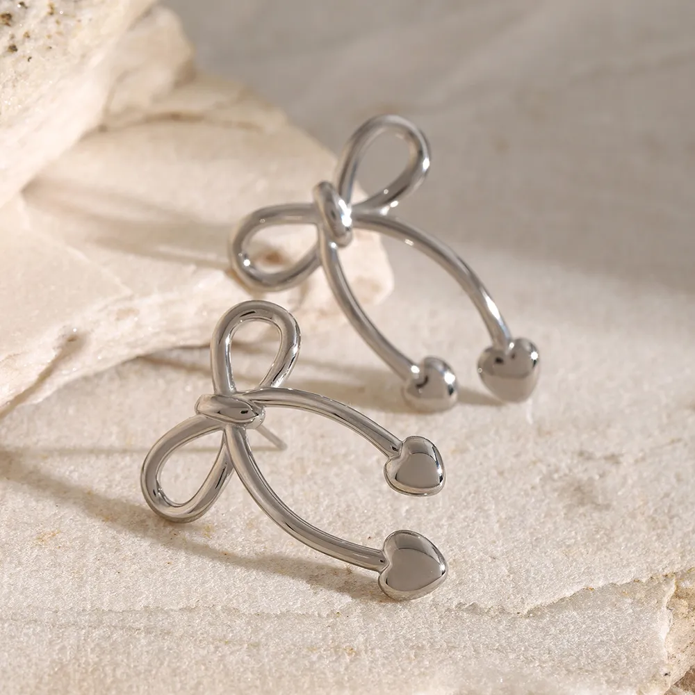 Stainless Steel Bow Earrings, image 8