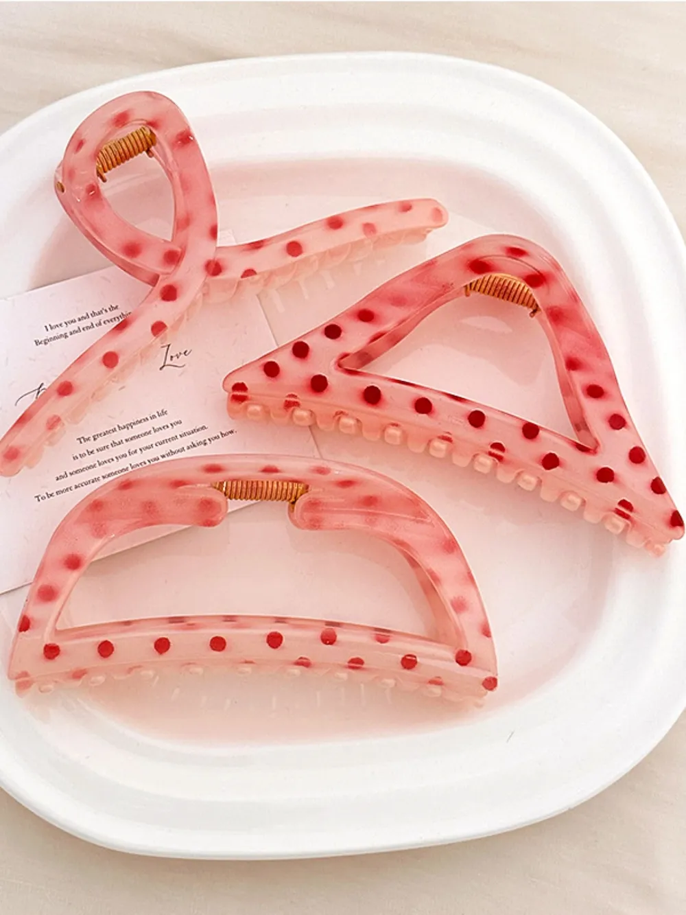 PC Polka Dot Hair Claw Clip, image 2
