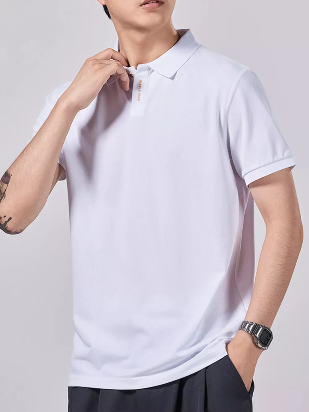Men's Plus Size Collared Neck Short Sleeve Polo, image 8