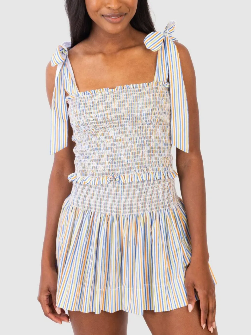 Smocked Tie Shoulder Cami and Shorts Set, image 8