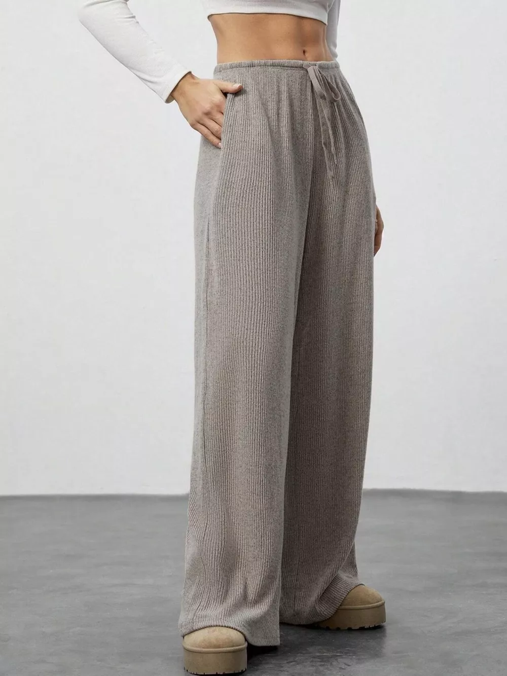 Relaxed Fit Wide Leg Pants, image 12