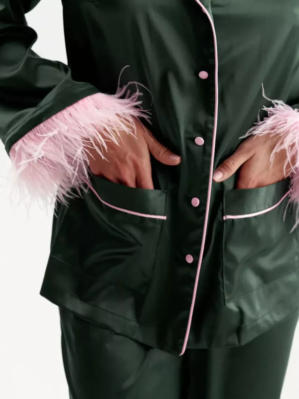 Silky Button Up Top and Pants Lounge Set, image 9