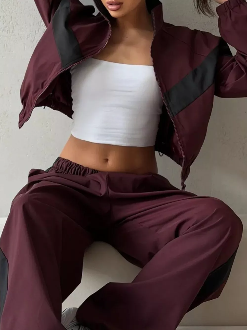 Color Block Zip Up Outerwear and Pants Set, image 20