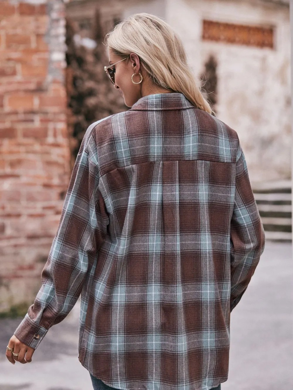 Plaid Button-Down Long Sleeve Shirt, image 10