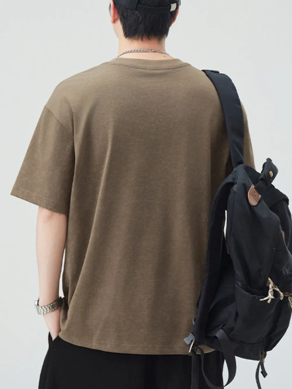 Men's Plus Size Letter Graphic Short Sleeve Oversized T-Shirt, image 3