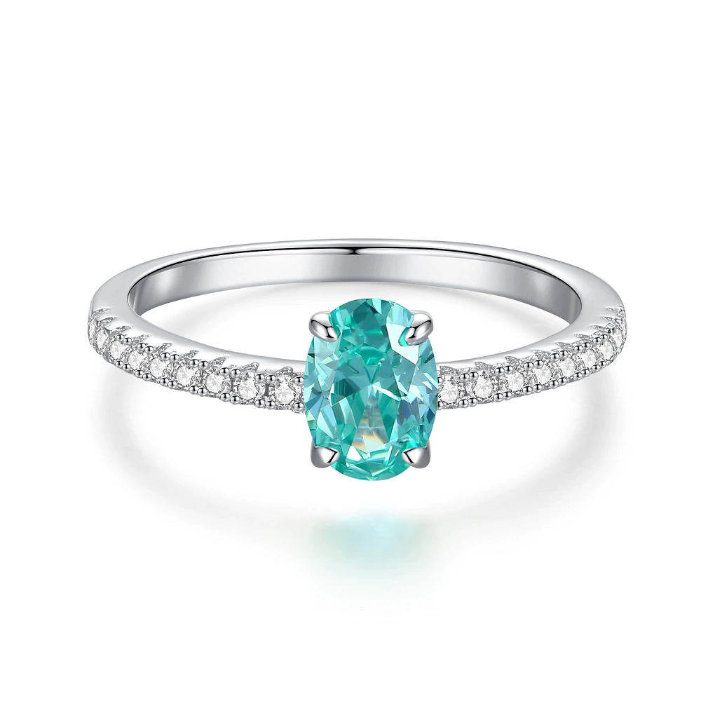 925 Sterling Silver Zircon Oval Ring, image 5