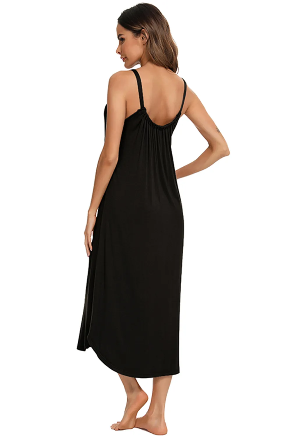 V-Neck Midi Lounge Dress, image 13